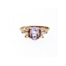 925 Sterling Silver Gold Plated Iolite & CZ Ring Size 8