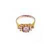 925 Sterling Silver Gold Plated Iolite & CZ Ring Size 8