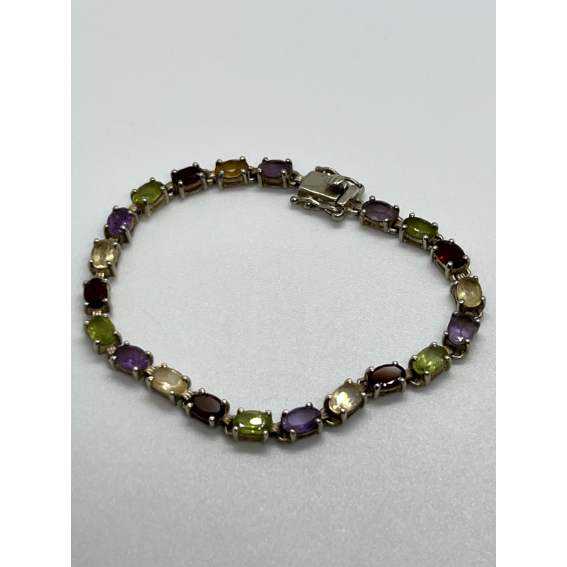 925 STERLING SILVER TOURMALINES BRACELET