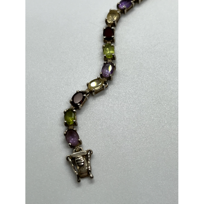 925 STERLING SILVER TOURMALINES BRACELET