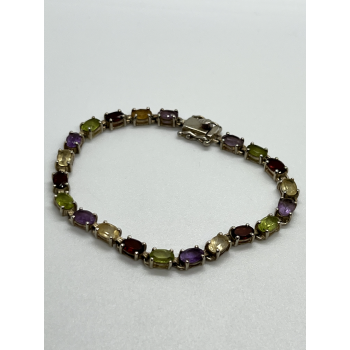 925 STERLING SILVER TOURMALINES BRACELET