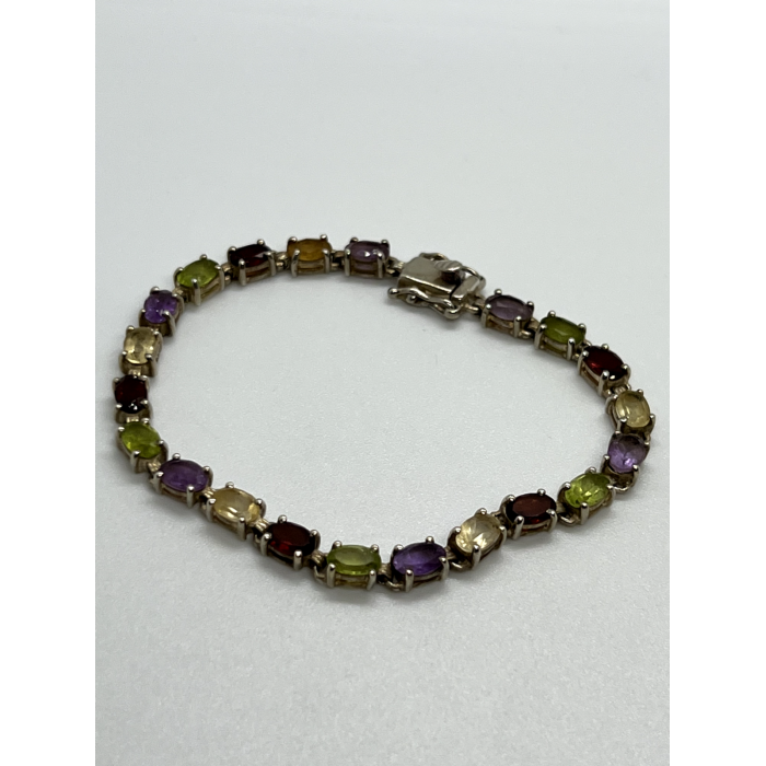 925 STERLING SILVER TOURMALINES BRACELET