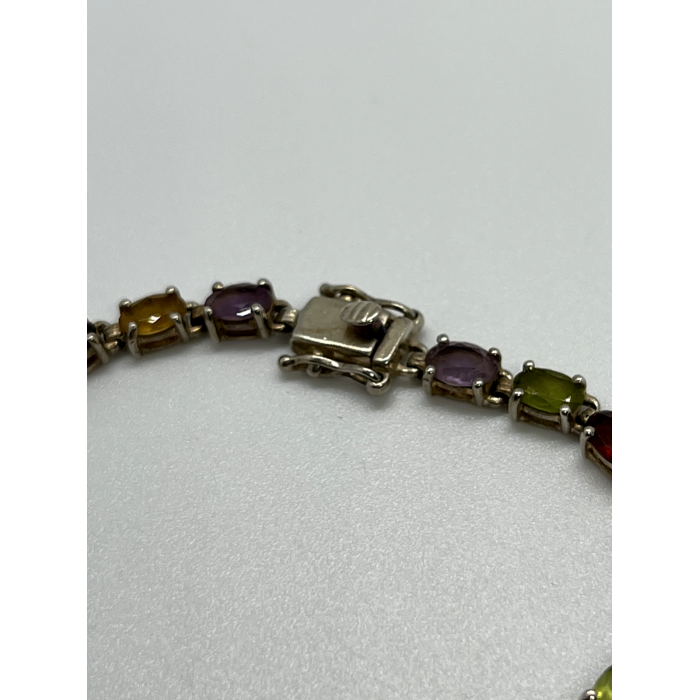 925 STERLING SILVER TOURMALINES BRACELET