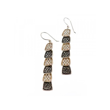 925 Sterling Silver CZ & Marcasites Earrings