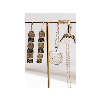 925 Sterling Silver CZ & Marcasites Earrings