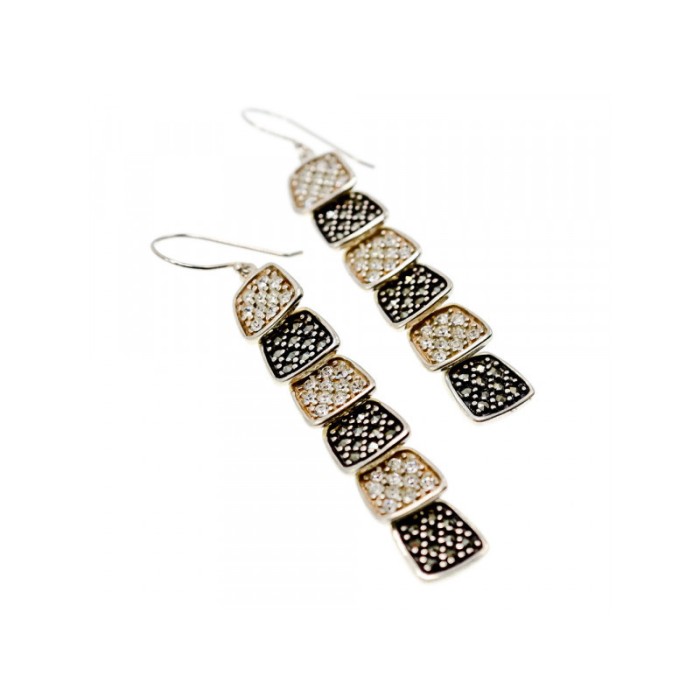925 Sterling Silver CZ & Marcasites Earrings