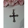 925 Sterling Silver Amethyst Cross Length 2.2 In