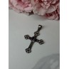925 Sterling Silver Amethyst Cross Length 2.2 In