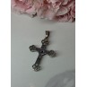 925 Sterling Silver Amethyst Cross Length 2.2 In
