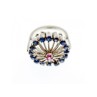 925 Sterling Silver Iolite & Pink Topaz Ring Size 6