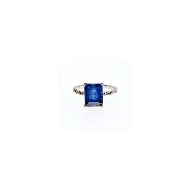 925 Sterling Silver Sapphire Ring Size 8