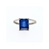 925 Sterling Silver Sapphire Ring Size 8