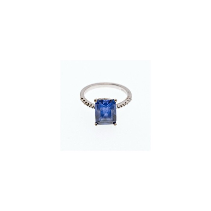 925 Sterling Silver Sapphire Ring Size 8