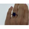925 Sterling Silver Sapphire Ring Size 8