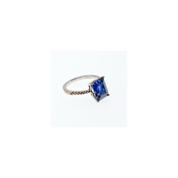 925 Sterling Silver Sapphire Ring Size 8