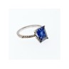 925 Sterling Silver Sapphire Ring Size 8