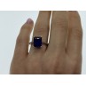 925 Sterling Silver Sapphire Ring Size 8