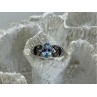 925 Sterling Silver Blue Spinel & CZ Ring Size 6.5