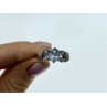 925 Sterling Silver Blue Spinel & CZ Ring Size 6.5