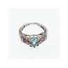 925 Sterling Silver Blue Spinel & CZ Ring Size 6.5