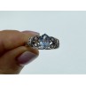925 Sterling Silver Blue Spinel & CZ Ring Size 6.5