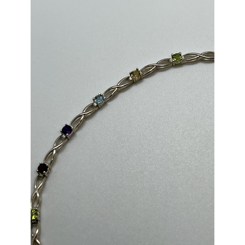925 STERLING SILVER TOURMALINES BRACELET
