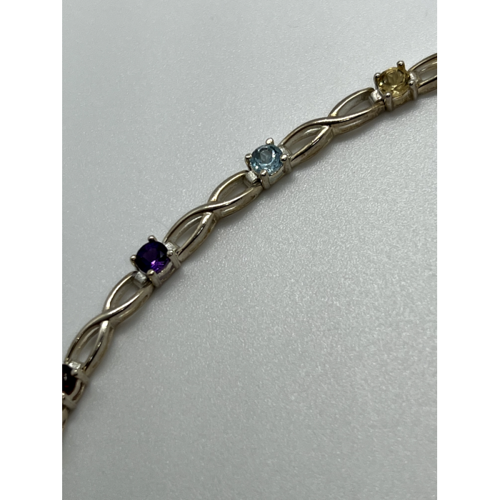 925 STERLING SILVER TOURMALINES BRACELET