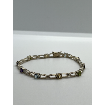 925 STERLING SILVER TOURMALINES BRACELET