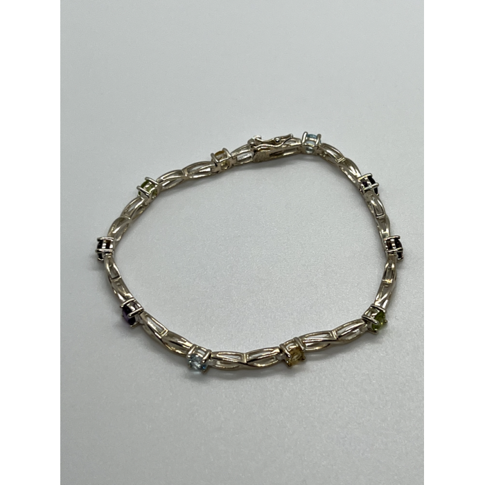 925 STERLING SILVER TOURMALINES BRACELET