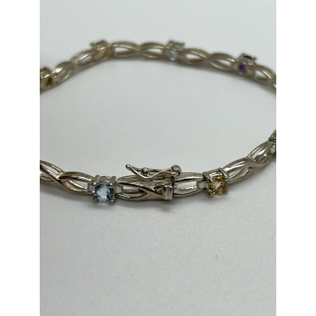 925 STERLING SILVER TOURMALINES BRACELET