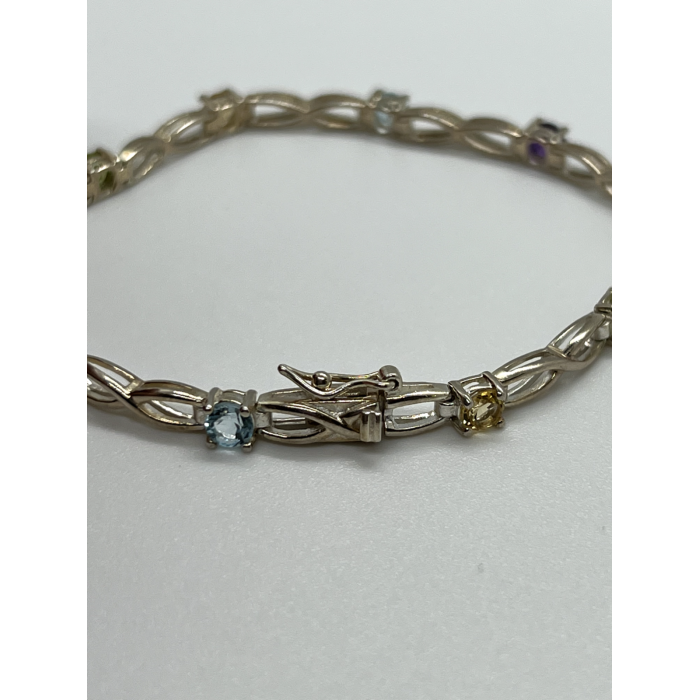 925 STERLING SILVER TOURMALINES BRACELET