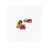 925 Sterling Silver Gold Plated Pink Topaz & Diamond Stud Earrings