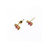 925 Sterling Silver Gold Plated Pink Topaz & Diamond Stud Earrings