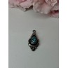 925 Sterling Silver Turquoise Pendant Length 1.1 In