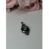 925 Sterling Silver Turquoise Pendant Length 1.1 In