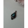 925 Sterling Silver Turquoise Pendant Length 1.1 In