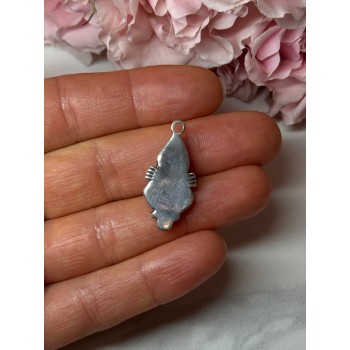 925 Sterling Silver Turquoise Pendant Length 1.1 In