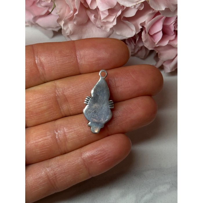 925 Sterling Silver Turquoise Pendant Length 1.1 In