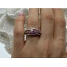 925 Sterling Silver Pink Spinel Ring Size 7.25