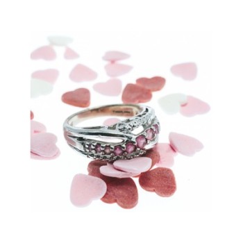 925 Sterling Silver Pink Spinel Ring Size 7.25