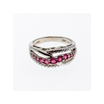 925 Sterling Silver Pink Spinel Ring Size 7.25