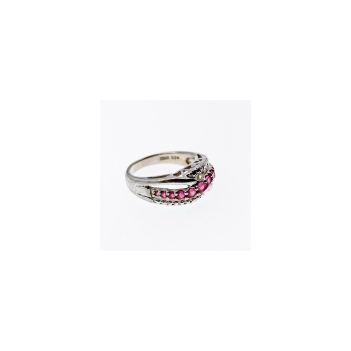 925 Sterling Silver Pink Spinel Ring Size 7.25