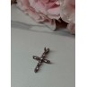 925 Sterling Silver Morganite & CZ Cross Length 1.1 In