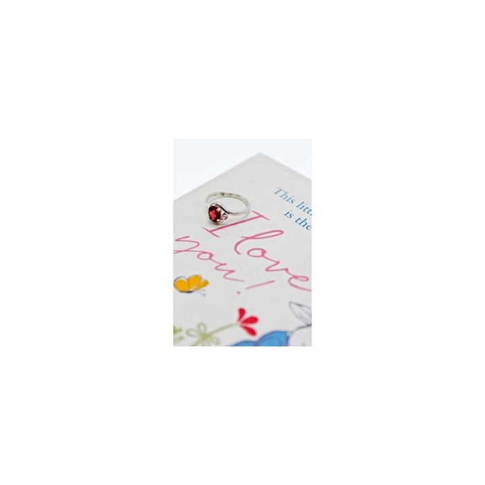 925 Sterling Silver Almandine & Beryl Ring Size 6