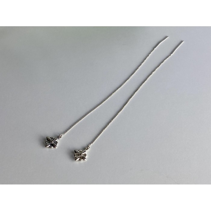 925 Sterling Silver Marcasites Threader Earrings