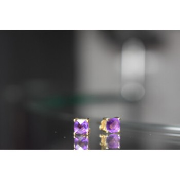 10K YELLOW GOLD AMETHYST EARRINGS