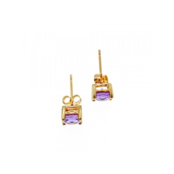 10K YELLOW GOLD AMETHYST EARRINGS