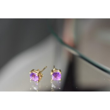 10K YELLOW GOLD AMETHYST EARRINGS