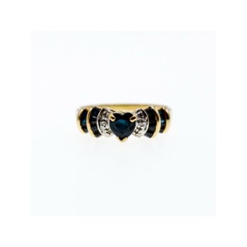 10K YELLOW GOLD SAPPHIRES & DIAMONDS 