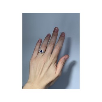 925 Sterling Silver Blue & White Sapphire 